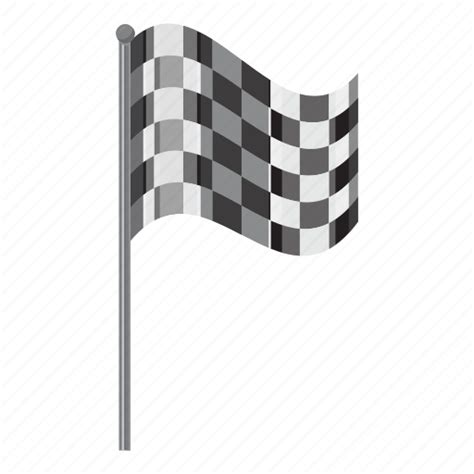 Cartoon Chequered Flag Side Sport View Winner Icon Download On