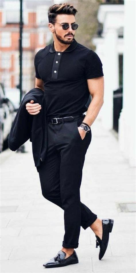 40 Classic Ways To Wear Your Polo Shirt In Style Black Outfit Men