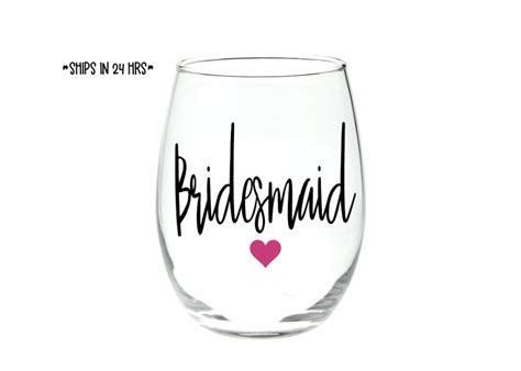 Bridesmaid Wine Glass Wedding Bridal Party Bridesmaid Etsy