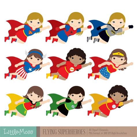Flying Superhero Clipart Superheroes Kids Clipart