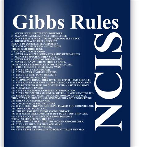 Gibbs Rules Poster Teeshirtpalace