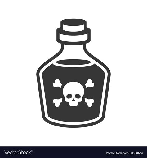 Glass Poison Bottle Icon On White Background Vector Image