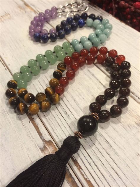 7 chakra mala 108 mala meditation beads buddhist prayer etsy