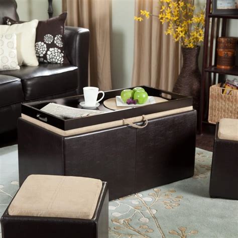 You can decorate your living space with a square leather ottoman coffee table that is color matched to the design color sofas, curtains and paint the walls or other furniture in your living room. 36 Top Brown Leather Ottoman Coffee Tables
