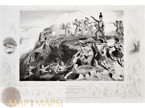 Battle Of Alma Crimean War Ukraine Old Print 1854