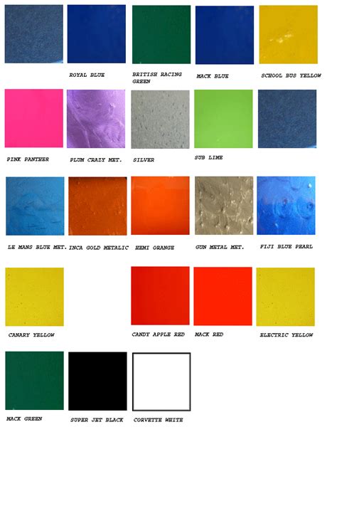 Automotive Paint Color Charts 2017 Grasscloth Wallpaper