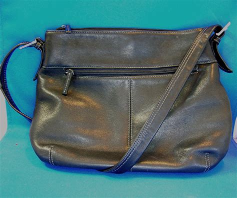 Tignanello Black Leather Multi Compartment Bag