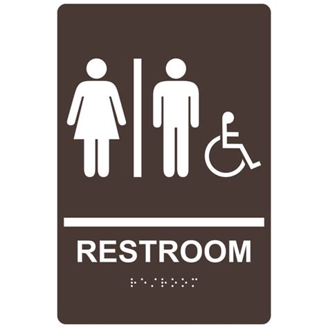 ADA Restroom With Symbol Braille Sign RRE WHTonDKBN Restrooms