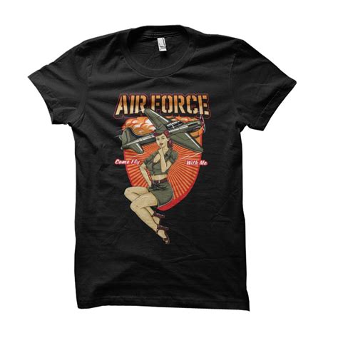 Air Force Pin Up Vector T Shirt Design Buy T Shirt Designs