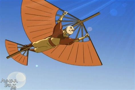 Avatar Aang Flying On His Glider And Searching For Appa Avatar The