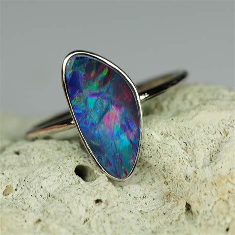 White Gold Opal Ring Mis36 Gemhunters