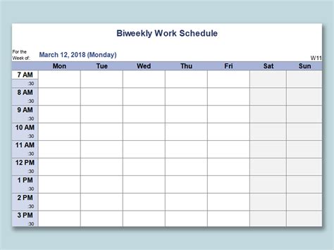 Blank Weekly Employee Schedule Template