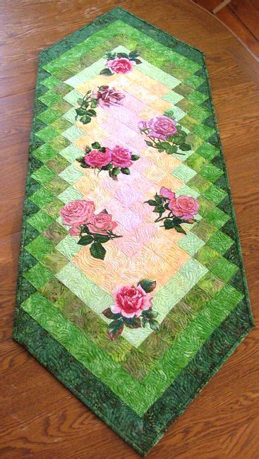 Roses For Moma Quilted Table Runner With Rose Embroidery Advanced