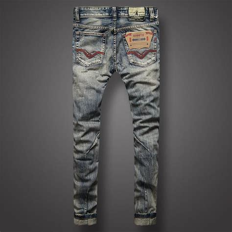 Italian Retro Style Fashion Mens Jeans High Quality Slim Fit Frayed Hole Ripped Jeans For Men
