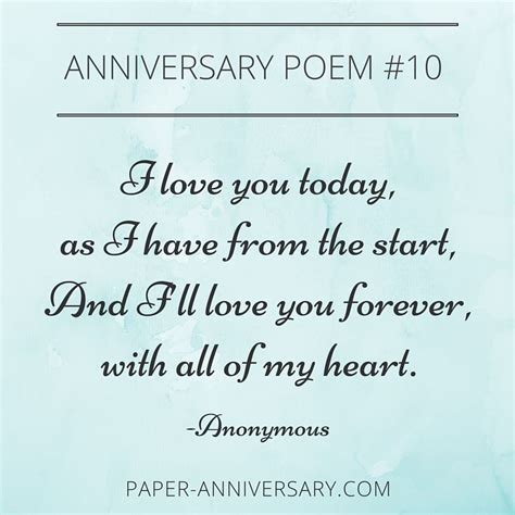 An Anniversary Poem With The Words I Love You Today As I Have From The Start And I Ll Love You