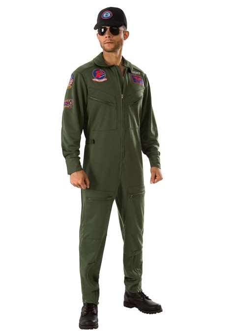 Top Gun Mens Jumpsuit Costume Fighter Pilot Costume