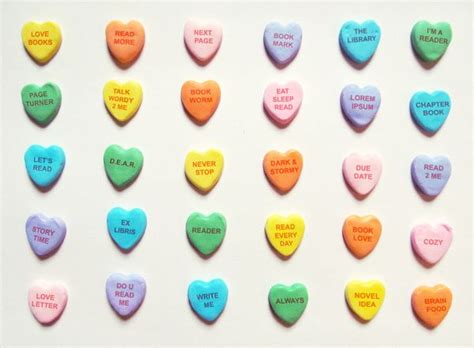 Candy Hearts For Book Lovers Happy Valentines Day Love Book Book