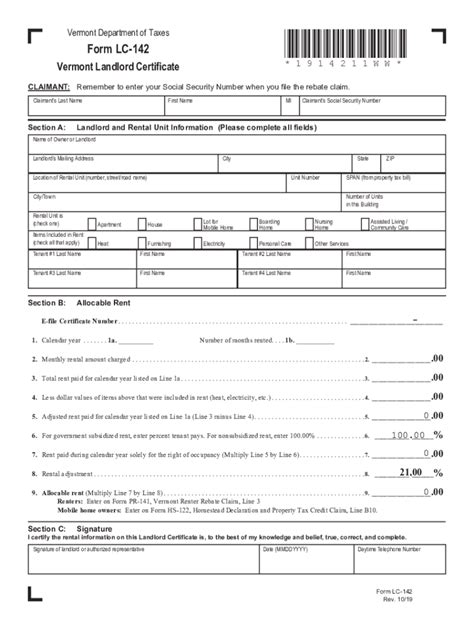 2019 2024 Form Vt Lc 142 Fill Online Printable Fillable Blank