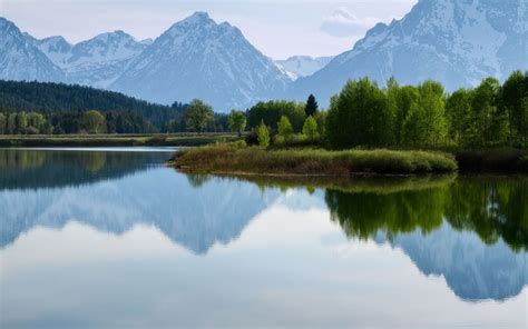 Wallpaper Nature Landscape Mountains Lake Water Reflection Trees