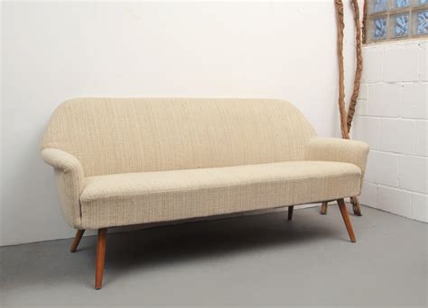 Vintage Cherry Wood Cocktail Sofa In Beige For Sale At Pamono
