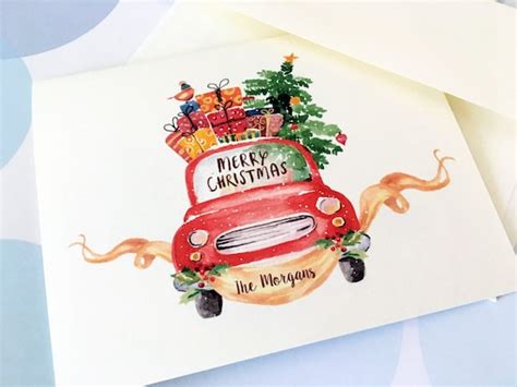 Personalized Christmas Card Custom Holiday Cards Set Of 10