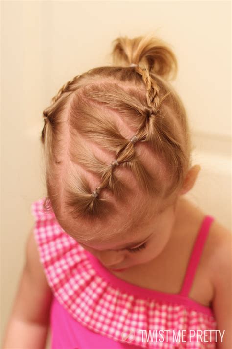 Mohawk dutch braid by sweethearts hair. Styles for the wispy haired toddler - Twist Me Pretty