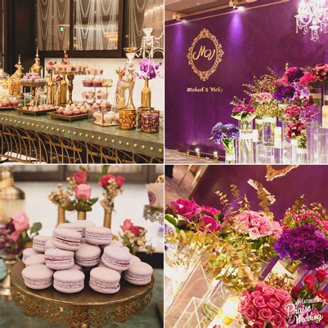 How incredible is this purple x gold wedding decor! » Praise Wedding