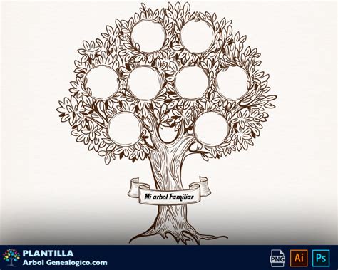 10 Plantillas de árbol genealógico con fotos en vector