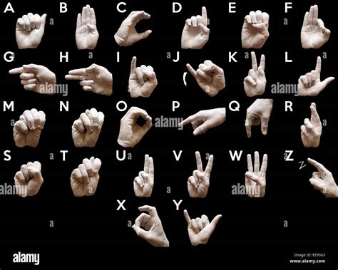Hand Sign Language Alphabet Deaf Stock Photos And Hand Sign Language