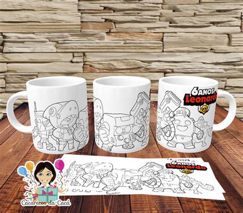 «este material de brawl stars no es oficial y no está respaldado por supercell. Caneca Brawl Stars para Colorir Polimero no Elo7 ...