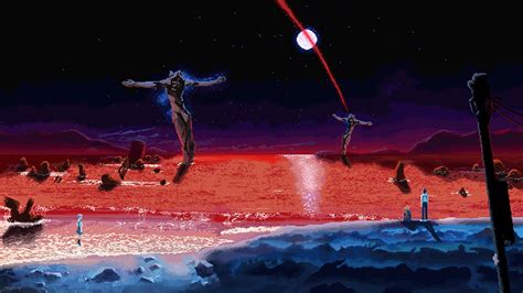 Evangelion Pixel Art Wallpaper