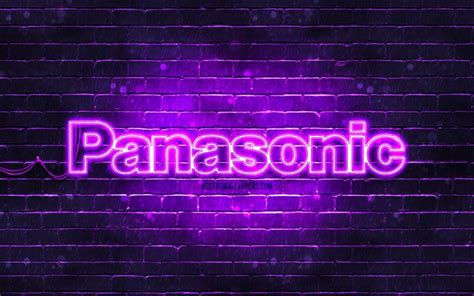 ダウンロード画像 パナソニックバイオレットロゴ 4k 紫のレンガの壁 パナソニックのロゴ ブランド パナソニックネオンロゴ