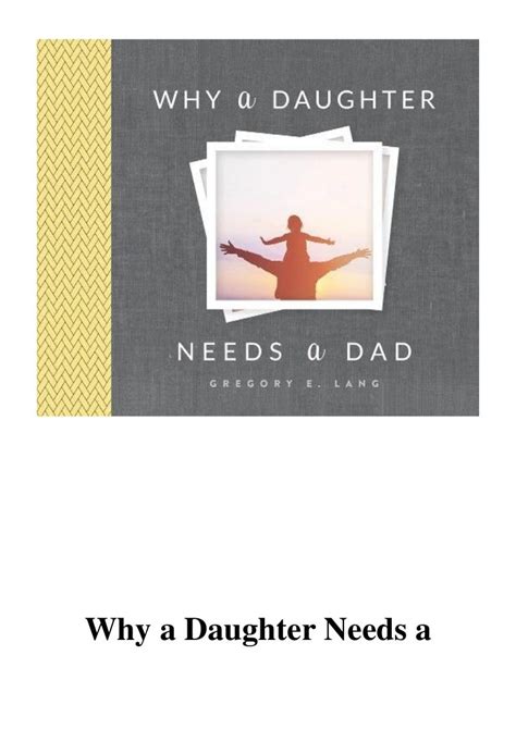 Why A Daughter Needs A Dad Gregory Lang Ebook