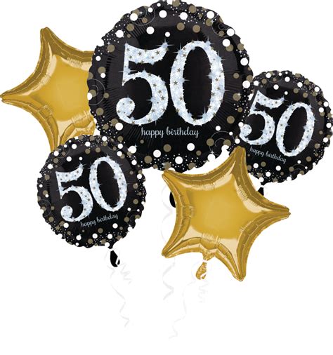 Sparkling Celebration Happy 50th Birthday Star Satin Foil Balloon