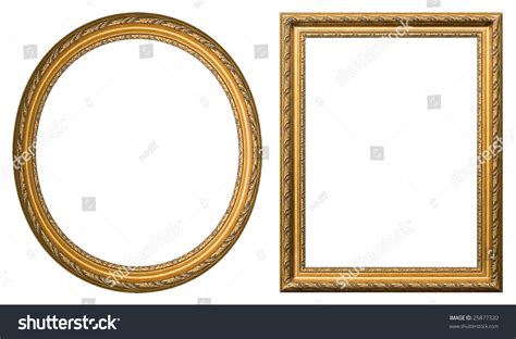 Oval Rectangular Gold Picture Frame Decorative Stock Photo 25877320 ...