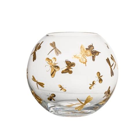 Artel Fly Fusion Gilded Collection Round Vase In Gold Chairish