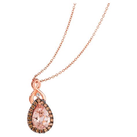 Le Vian Morganite Pendant Set In 14K Rose Gold With Nude And Chocolate