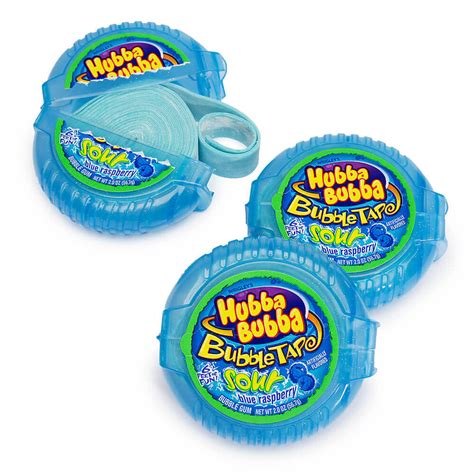 Hubba Bubba Sour Blue Raspberry Bubble Tape Bubble Gum 6 Foot Roll