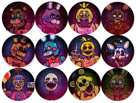 Five Nights At Freddys Buttons Graduation Cupcake Toppers Five