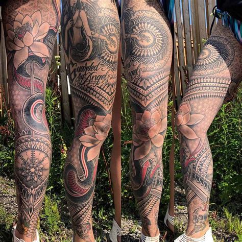 leg sleeve tattoo template