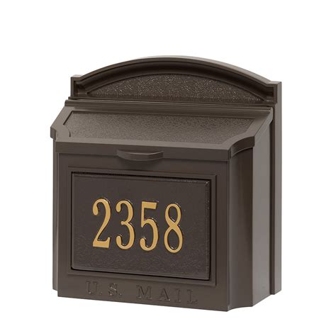 buy whitehall wall mount mailbox bronze with address plaque 16104 whitehall mailboxes wall