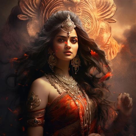 Premium Photo Beautiful Hindu Goddess Parvati Portrait