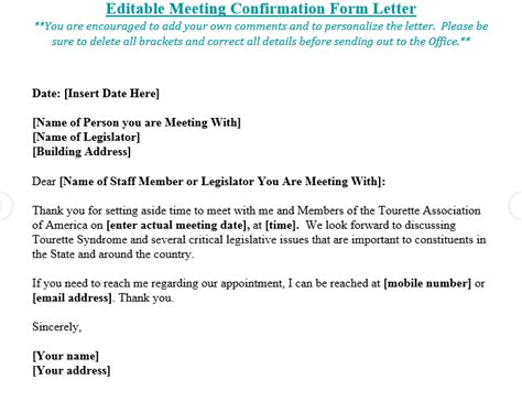 It can also be used along with thank you. Meeting Confirmation Letter | Confirmation letter ...