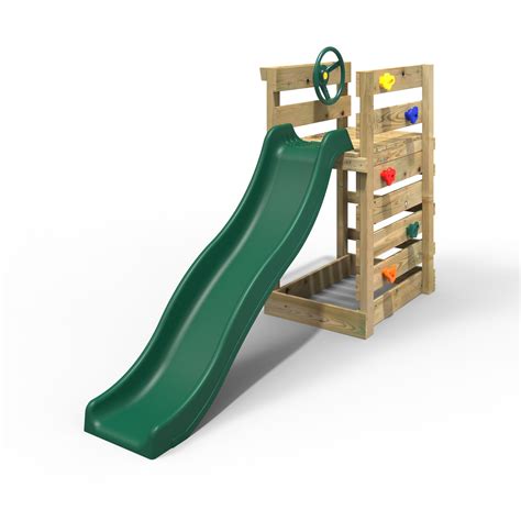 Add On Wooden Platform And 6ft Slide For Rebo Wooden Swing Sets Dark