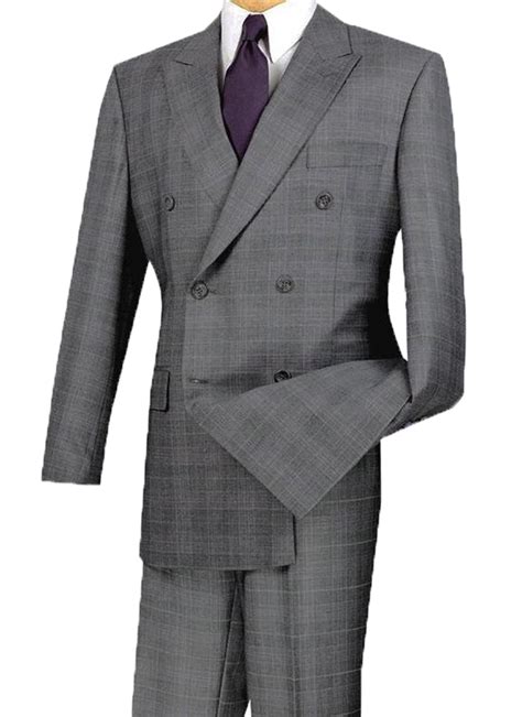 Alexander Collection Gray Double Breasted 2 Piece Suit Regular Fit