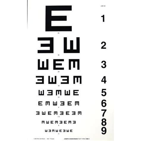One Sided Snellen Eye Test Chart 6m Hibernia Medical Eye Chart
