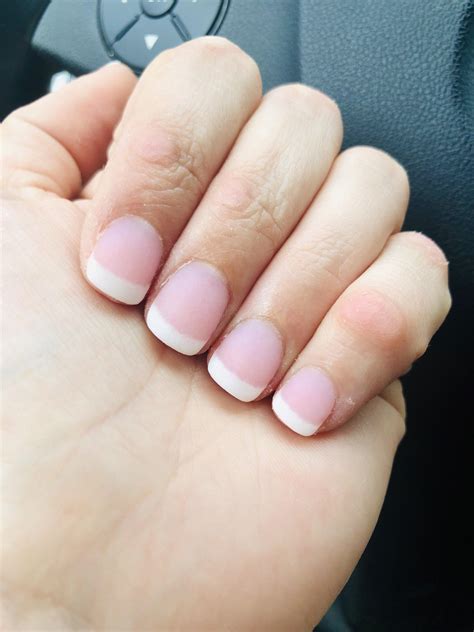 natural french sns manicure with base and funny bunny matte gel top coat r lacqueristas