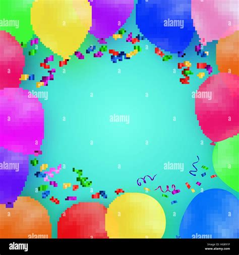Celebrating Background With Colorful Balloons And Confetti Stock Vector