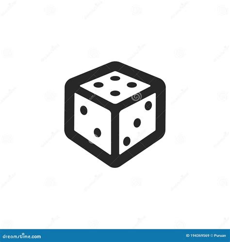 Outline Icon Dice Stock Vector Illustration Of Number 194369569