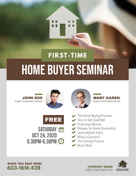 Copy Of First Time Home Buyer Seminar Flyer Postermywall